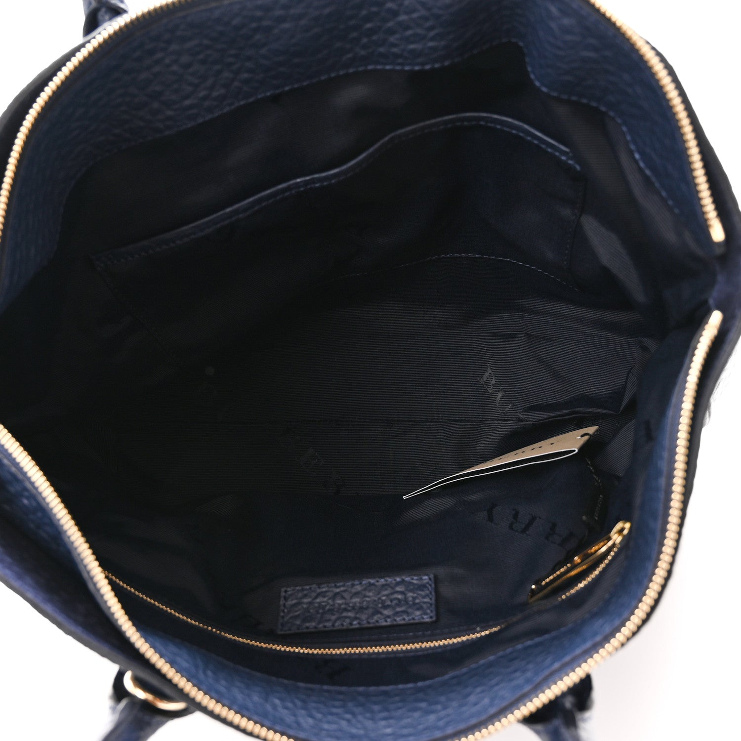 Burberry Heritage Grain Check Embossed Medium Dewsbury Tote Blue Carbon 5 of 9