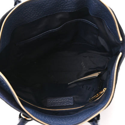 Burberry Heritage Grain Check Embossed Medium Dewsbury Tote Blue Carbon 5 of 9