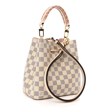 Louis Vuitton Damier Azur Braided Neonoe BB Pink 3 of 11