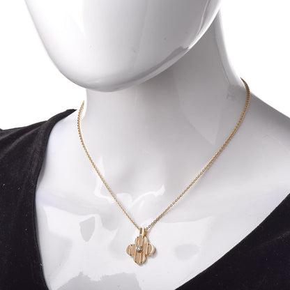 Louis Vuitton 18K Yellow Gold Diamond Fleur Pendant Necklace 2 of 6