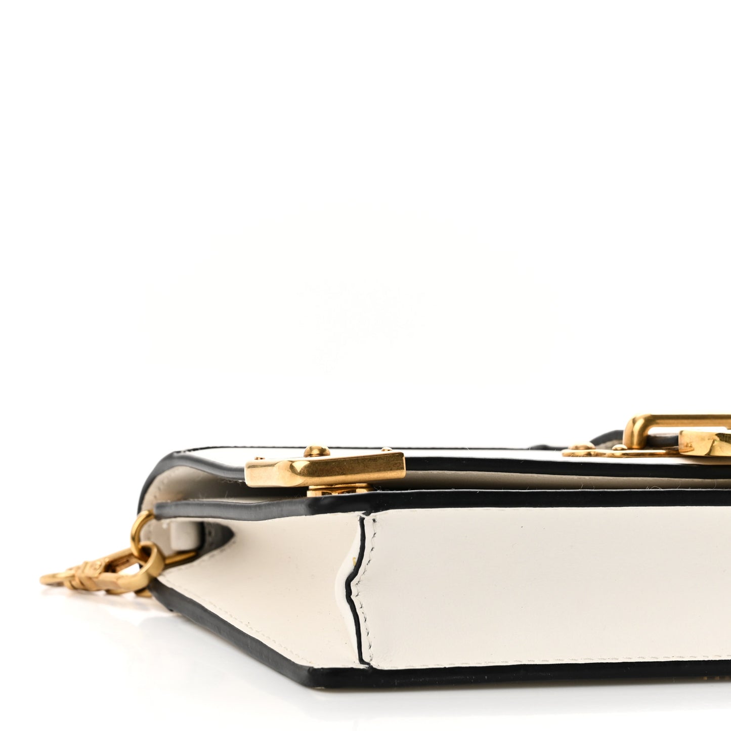 City Calfskin Cahier Clutch With Chain White
