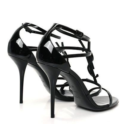 Saint Laurent Patent Cassandra 100 Sandals 40 Black 5 of 9