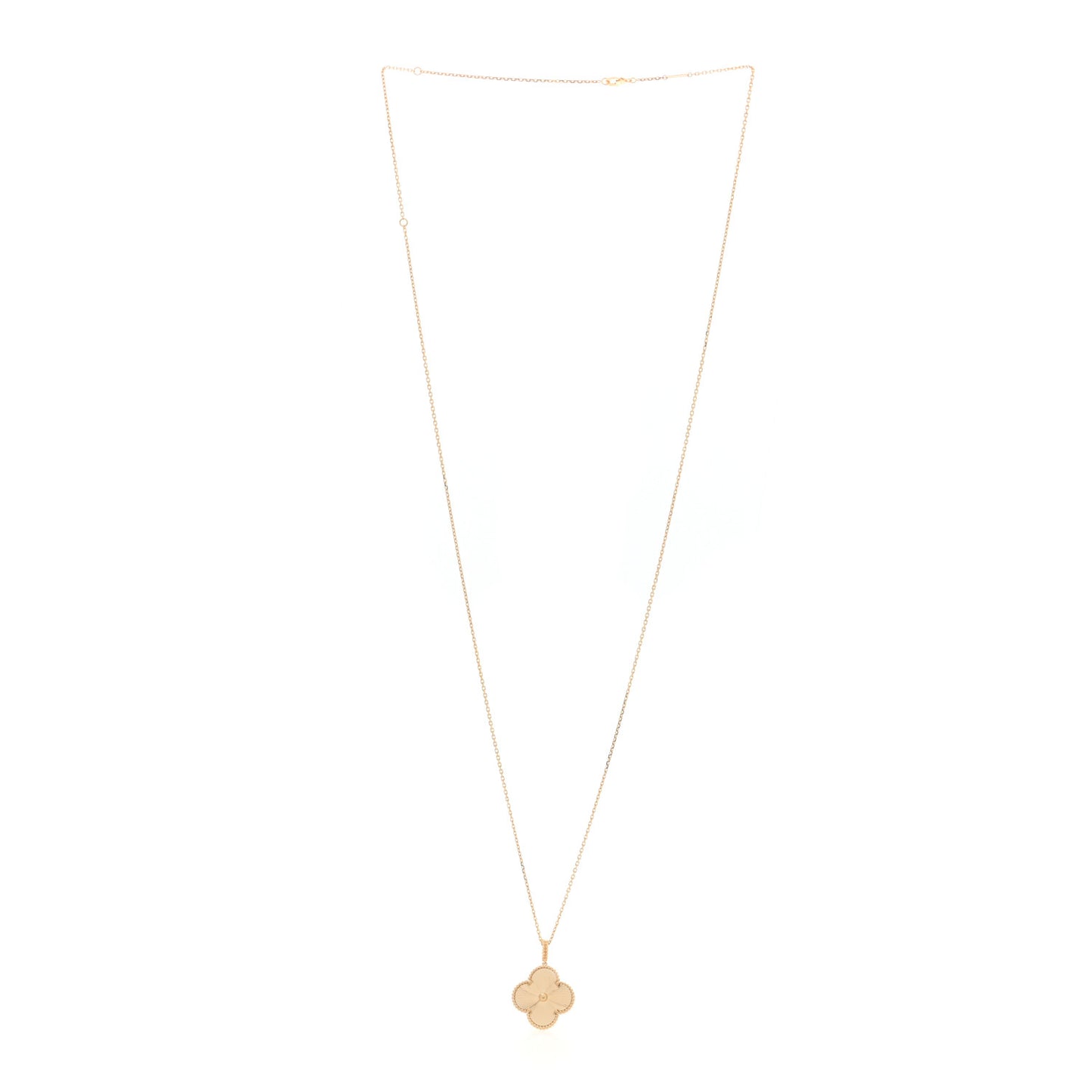 18K Yellow Gold Guilloche Magic Alhambra Long Necklace