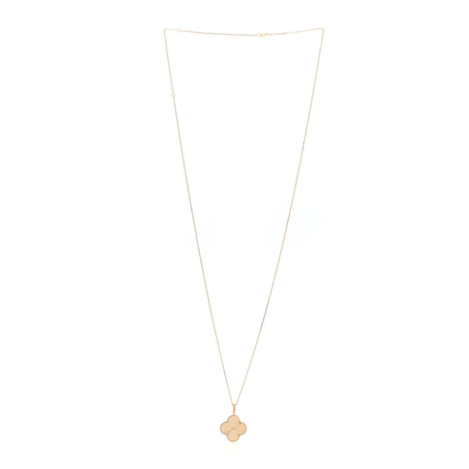 Van Cleef & Arpels 18K Yellow Gold Guilloche Magic Alhambra Long Necklace 3 of 5
