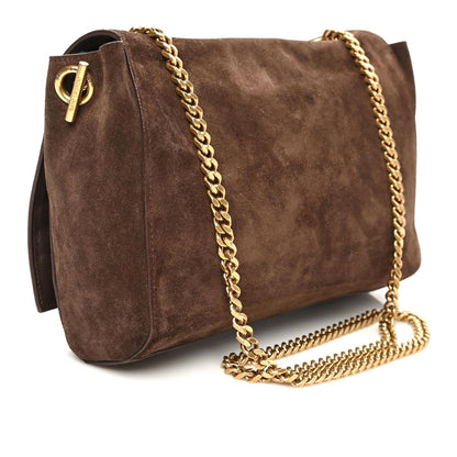 Saint Laurent Smooth Calfskin Suede Medium Reversible Monogram Kate Satchel Military Brown 9 of 15