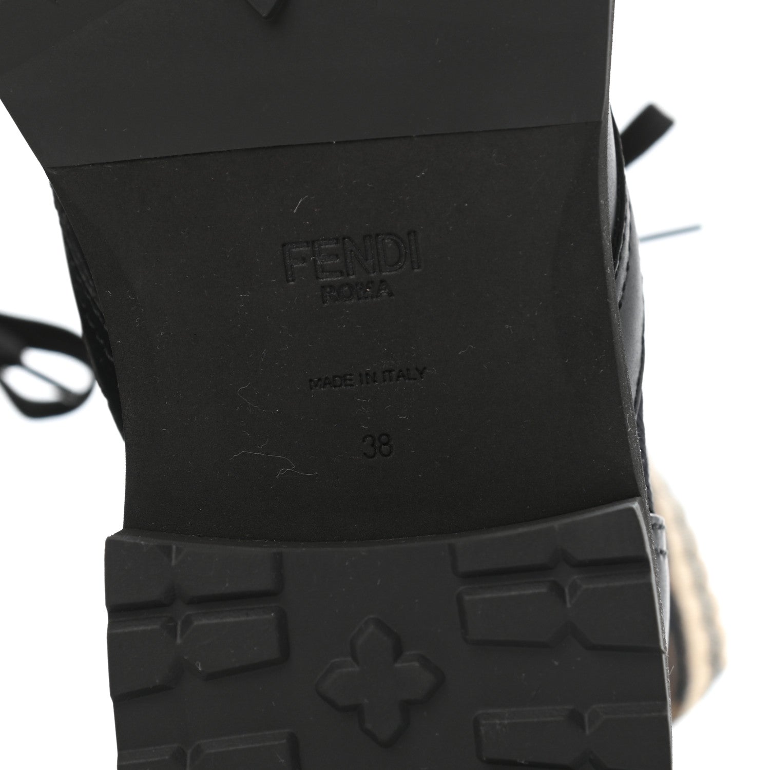 Fendi Calfskin Stretch Fabric Rockoko Biker Boots 38 Tobacco Black Marino 6 of 8