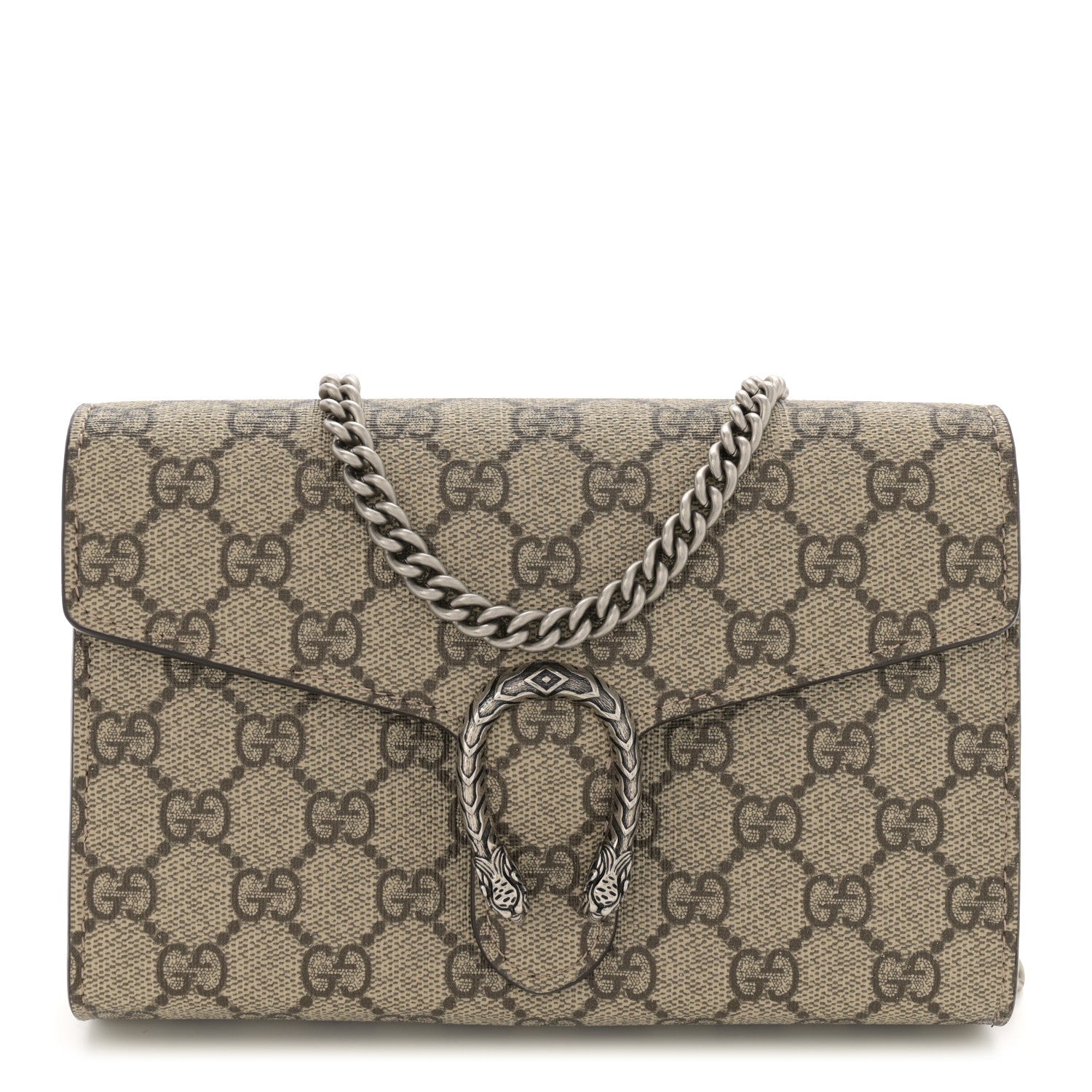 Gucci GG Supreme Monogram Mini Dionysus Chain Wallet Beige Taupe 1 of 10
