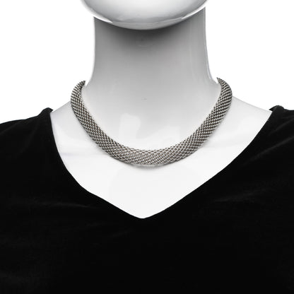 Tiffany Sterling Silver Somerset Mesh Necklace 2 of 5