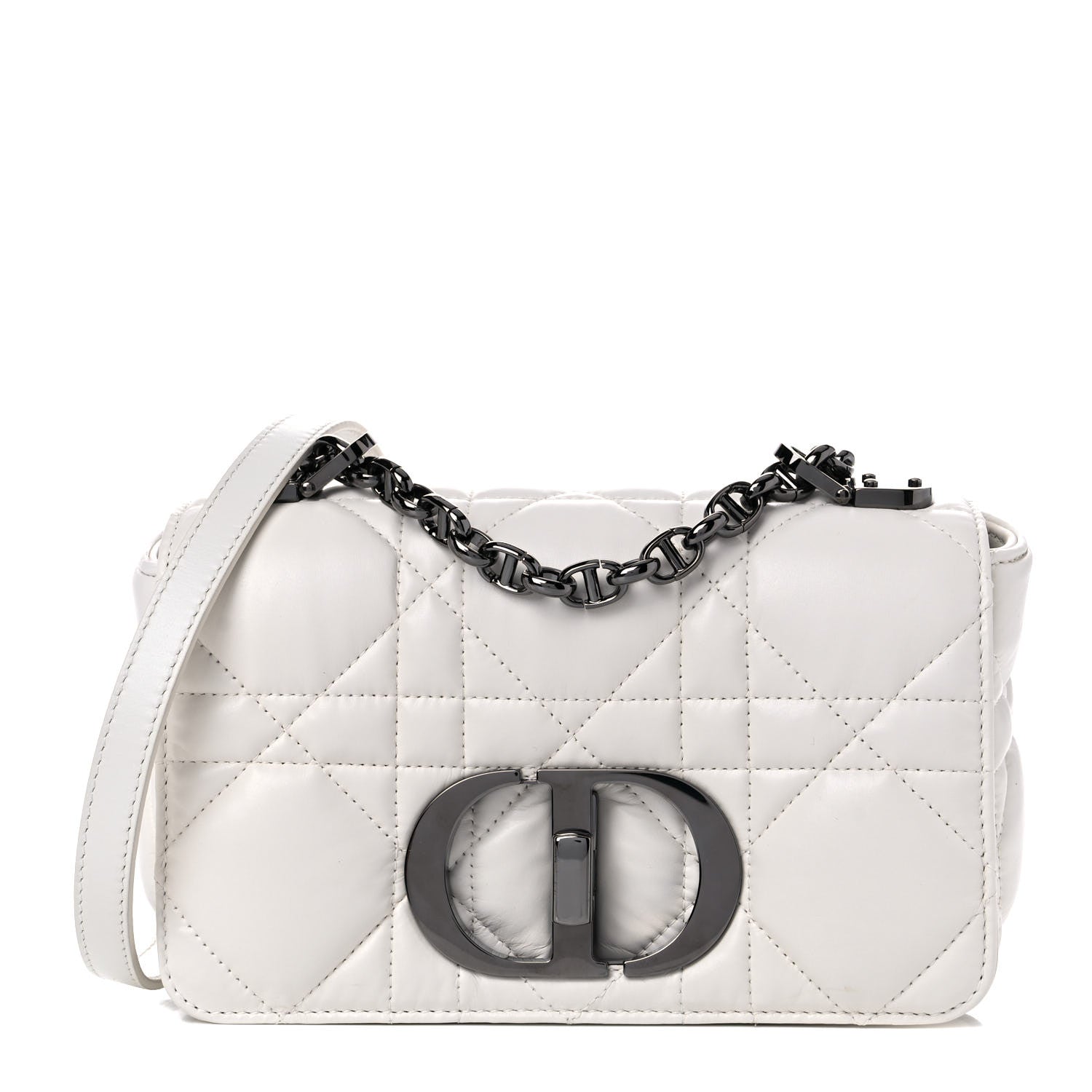 Christian Dior Lambskin Cannage Small Caro Bag Ivory 1 of 10