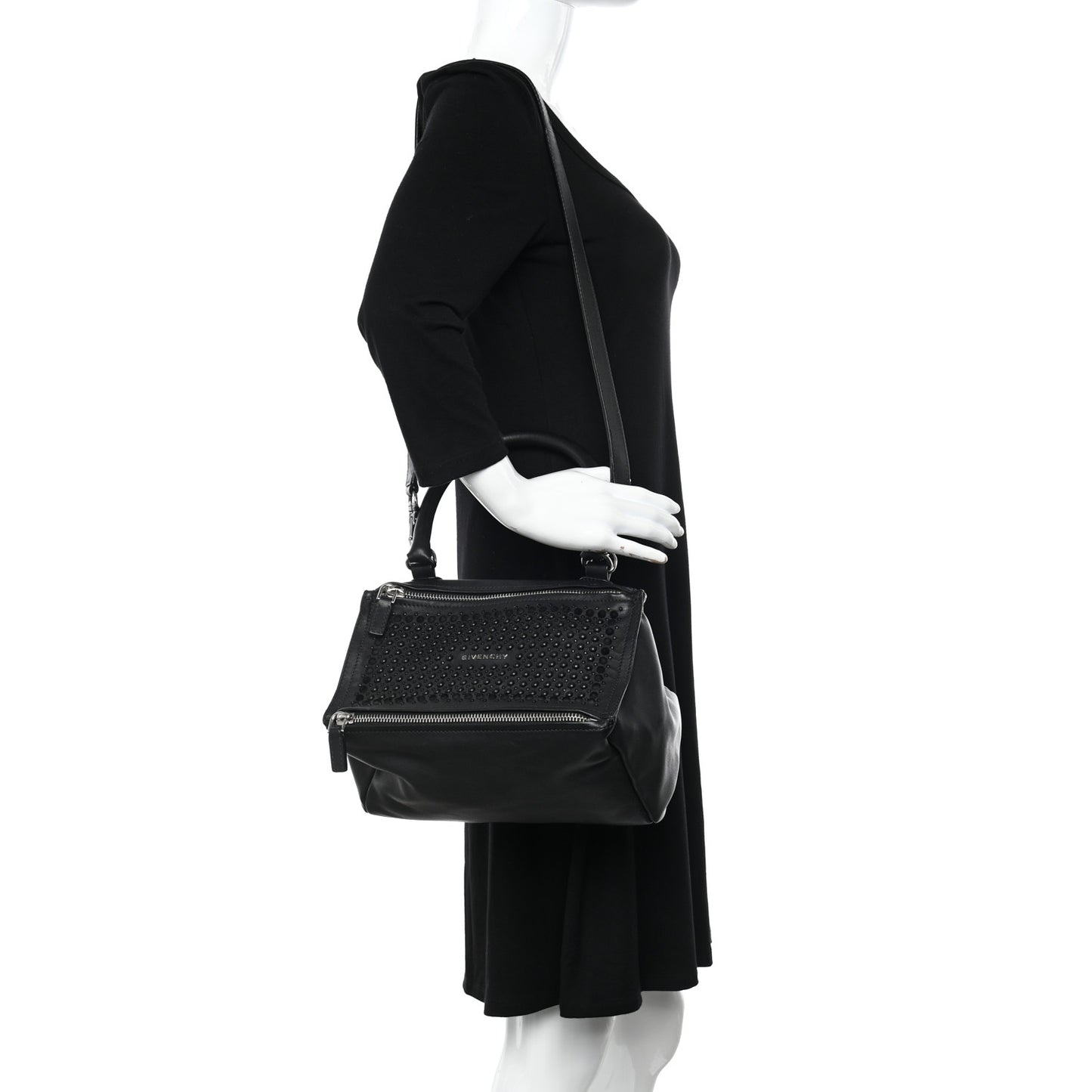 Calfskin Embellished Small Pandora Black