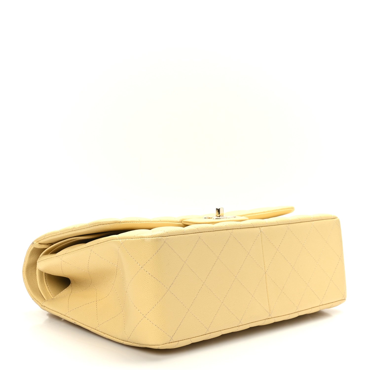 Chanel Caviar Quilted Jumbo Double Flap Yellow 4 of 9