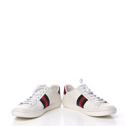 Gucci Calfskin Web Bosco Embroidered Ace Sneakers 38.5 White Green 5 of 18