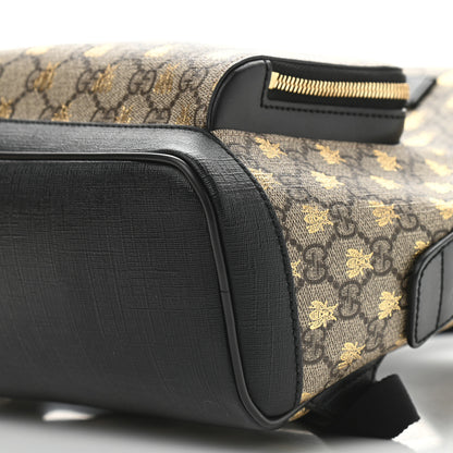 Gucci GG Supreme Monogram Bees Print Small Day Backpack Beige Oro Black 9 of 9
