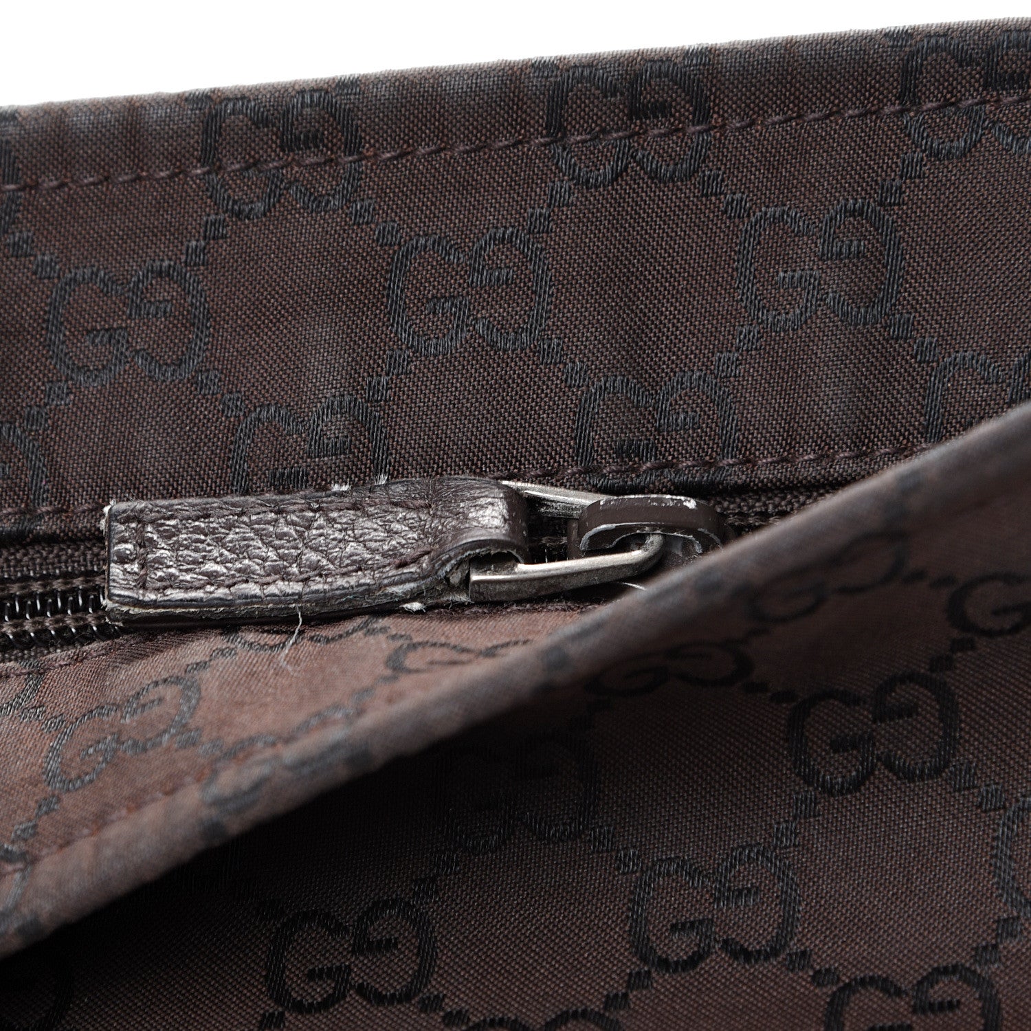 Gucci Nylon Monogram Large Messenger Brown 14 of 15