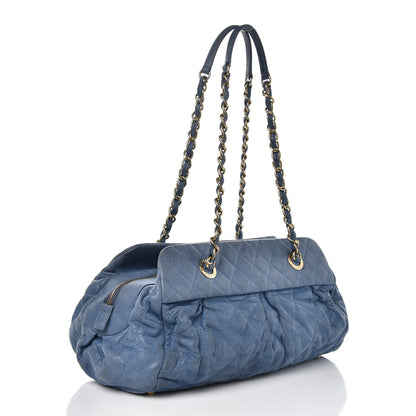 Chanel Iridescent Calfskin Chic Quilt Bowling Bag Blue 3 of 14