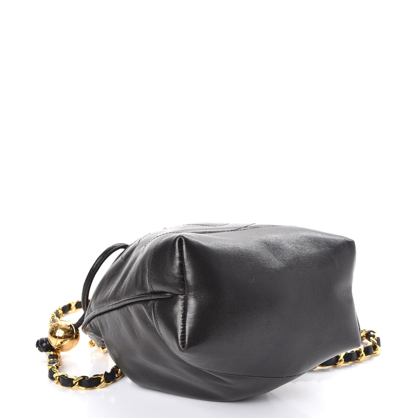 Lambskin CC Drawstring Bag Black