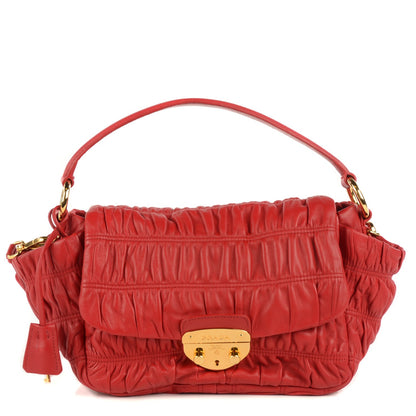 Prada Nappa Dressy Gaufre Flap Bag Rosso 1 of 10