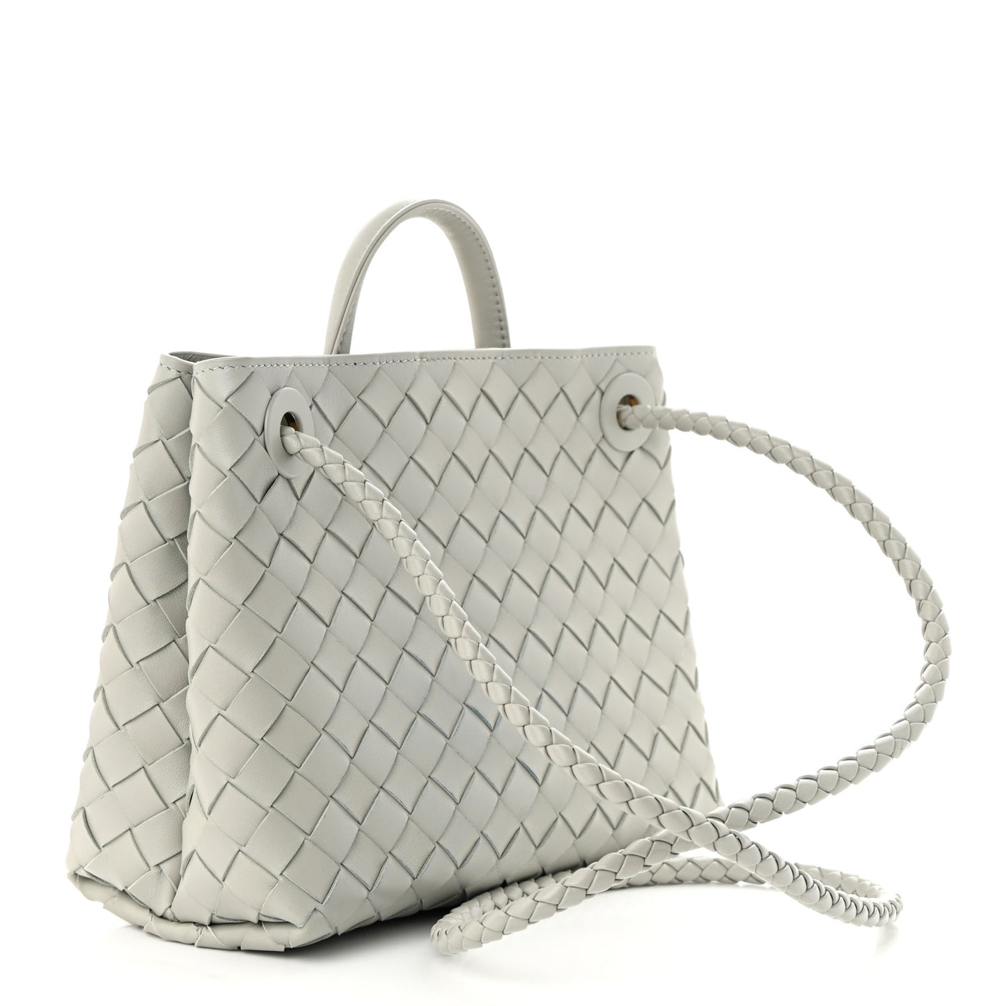Nappa Intrecciato Small Andiamo Shoulder Bag Agate Grey