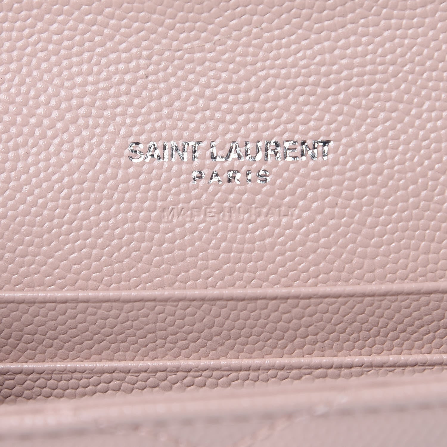 Saint Laurent Grain De Poudre Matelasse Chevron Small Monogram Envelope Wallet Pale Blush 6 of 9
