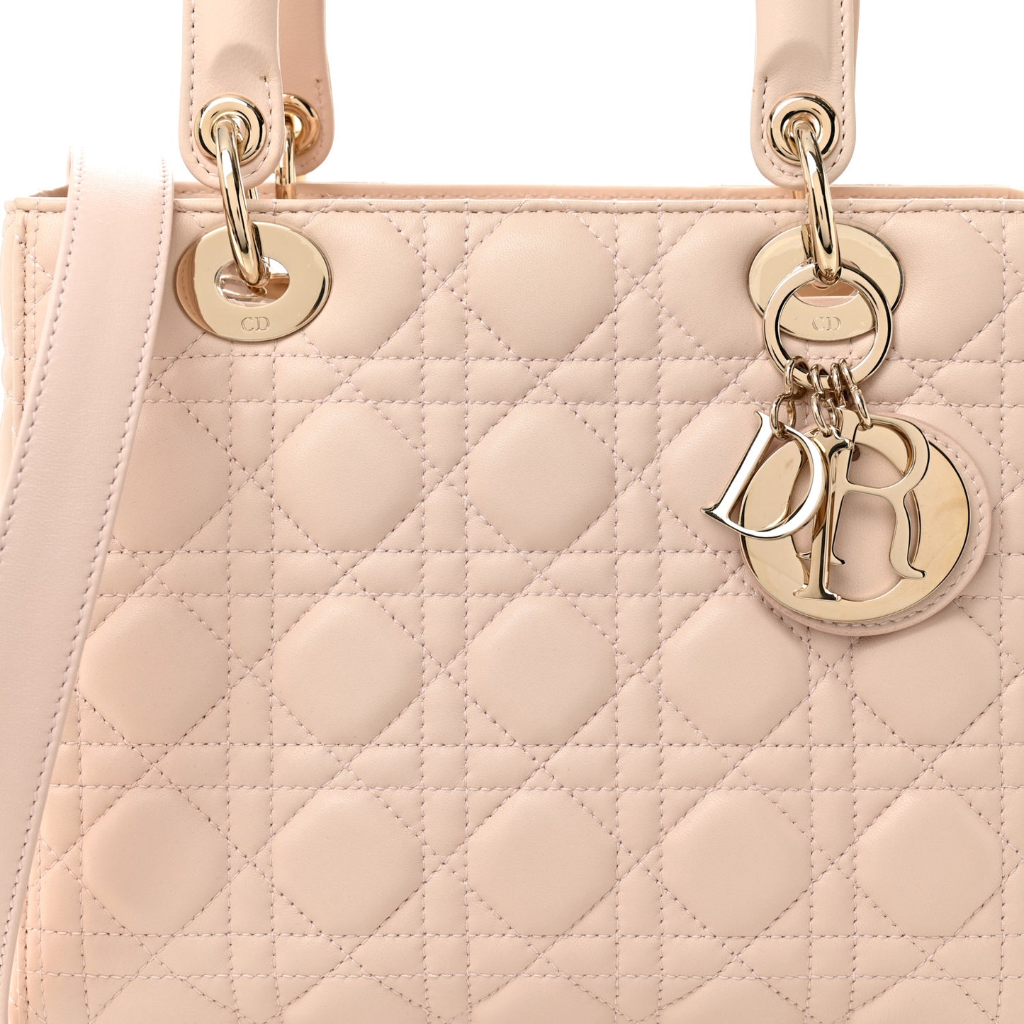 Lambskin Cannage Medium Lady Dior Powder Pink