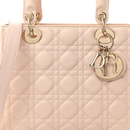 Christian Dior Lambskin Cannage Medium Lady Dior Powder Pink 8 of 11