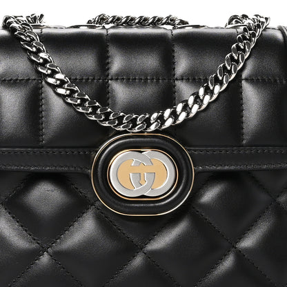 Gucci Calfskin Quilted Mini Deco Shoulder Bag Black 8 of 10