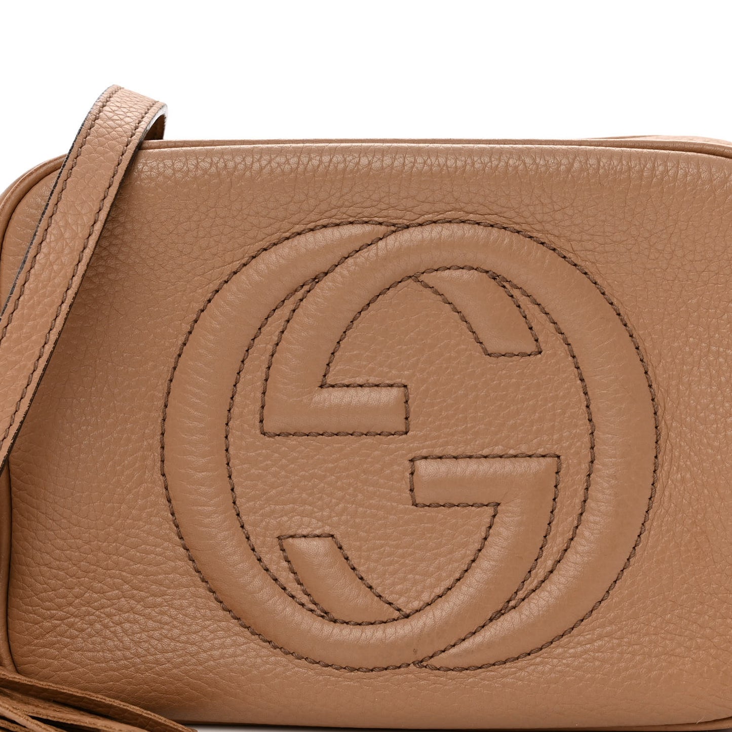 Pebbled Calfskin Small Soho Disco Bag Camelia