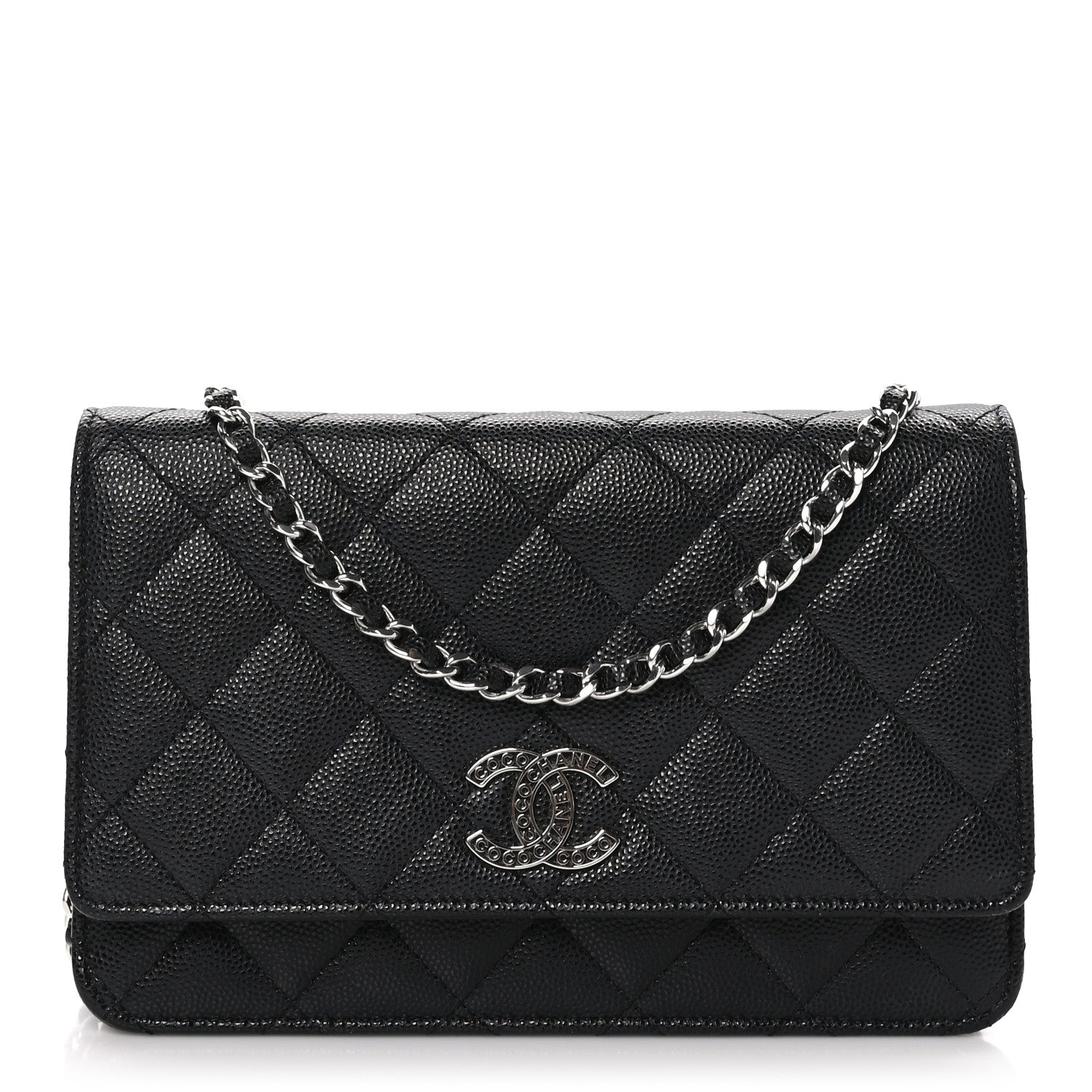 Chanel Caviar Quilted CC Logo Wallet on Chain WOC Black 1 of 11