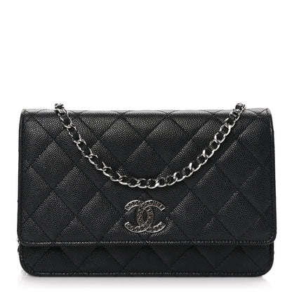 Chanel Caviar Quilted CC Logo Wallet on Chain WOC Black 1 of 11