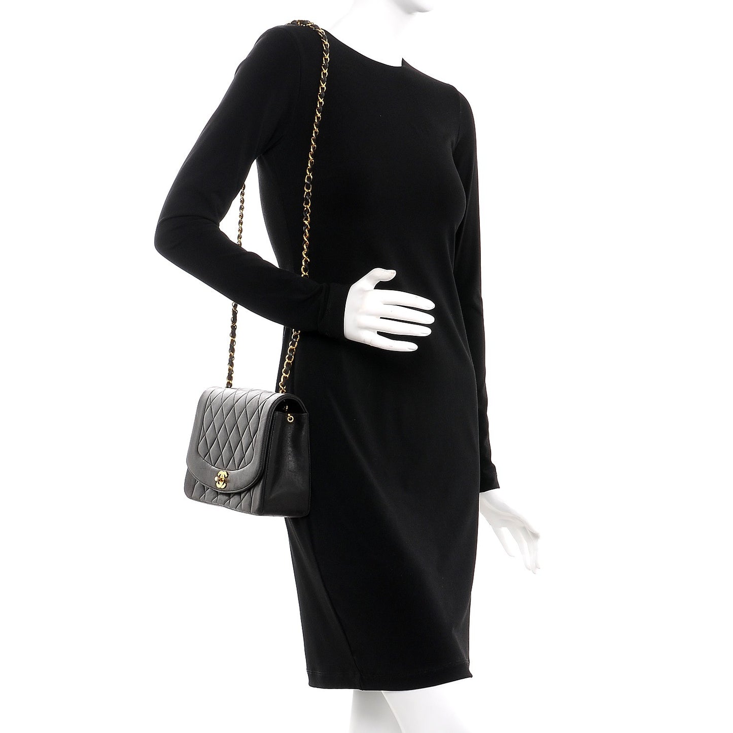 Lambskin Quilted Medium Single Flap Black