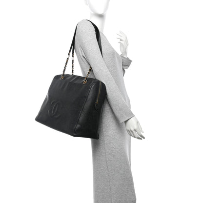 Chanel Caviar Large CC Shoulder Bag Black 2 of 10
