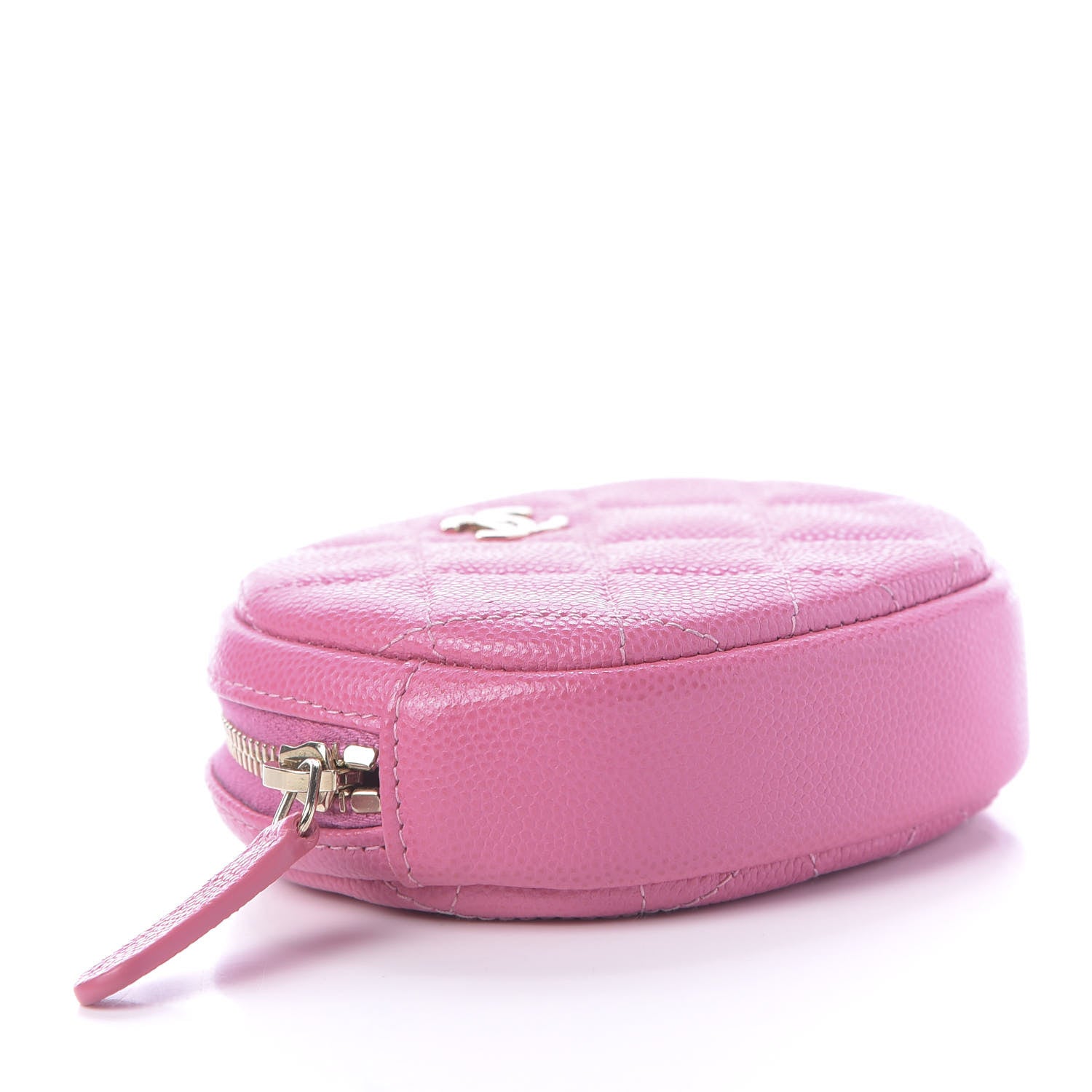 Chanel Shiny Caviar Quilted Zip Around Classic Coin Purse Pink 4 of 10