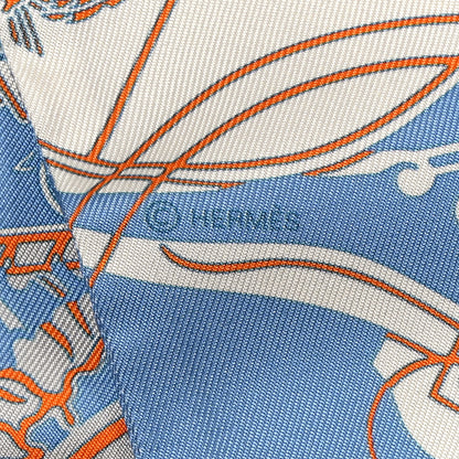 Hermes Silk Ex-Libris Sticker Twilly Bleu Moyen Jaune Vif 4 of 5
