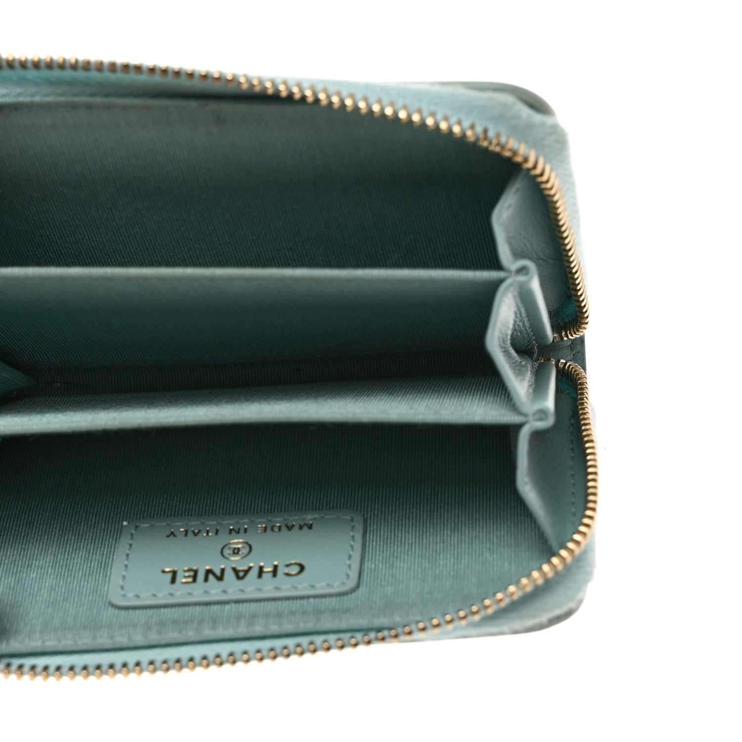Chanel Caviar Quilted Filigree Coin Purse Light Blue 6 of 14
