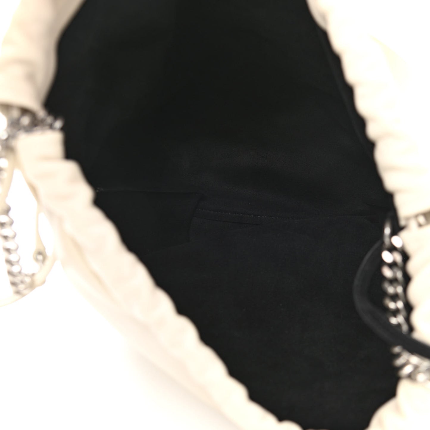 Lambskin Teddy Drawstring Bag Crema Soft