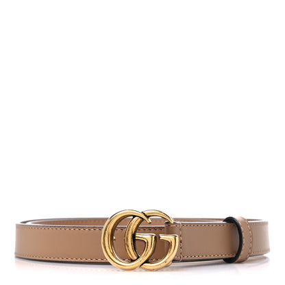 Gucci Moon Calfskin Double G 20mm Belt 75 30 Natural Tan 1 of 6
