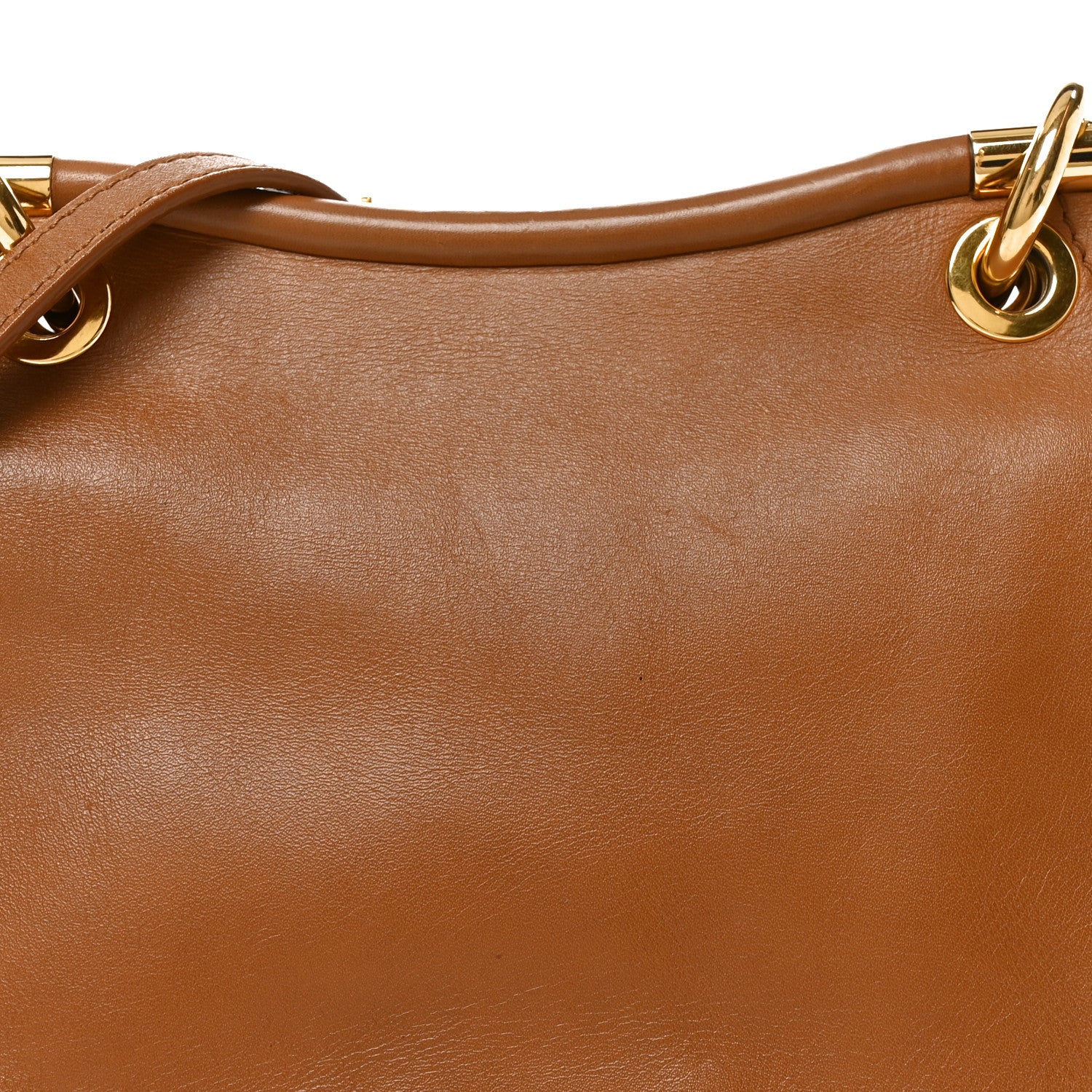 Miu Miu Calfskin Madras Dahlia Satchel Brandy 6 of 8