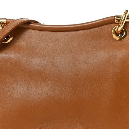 Miu Miu Calfskin Madras Dahlia Satchel Brandy 6 of 8