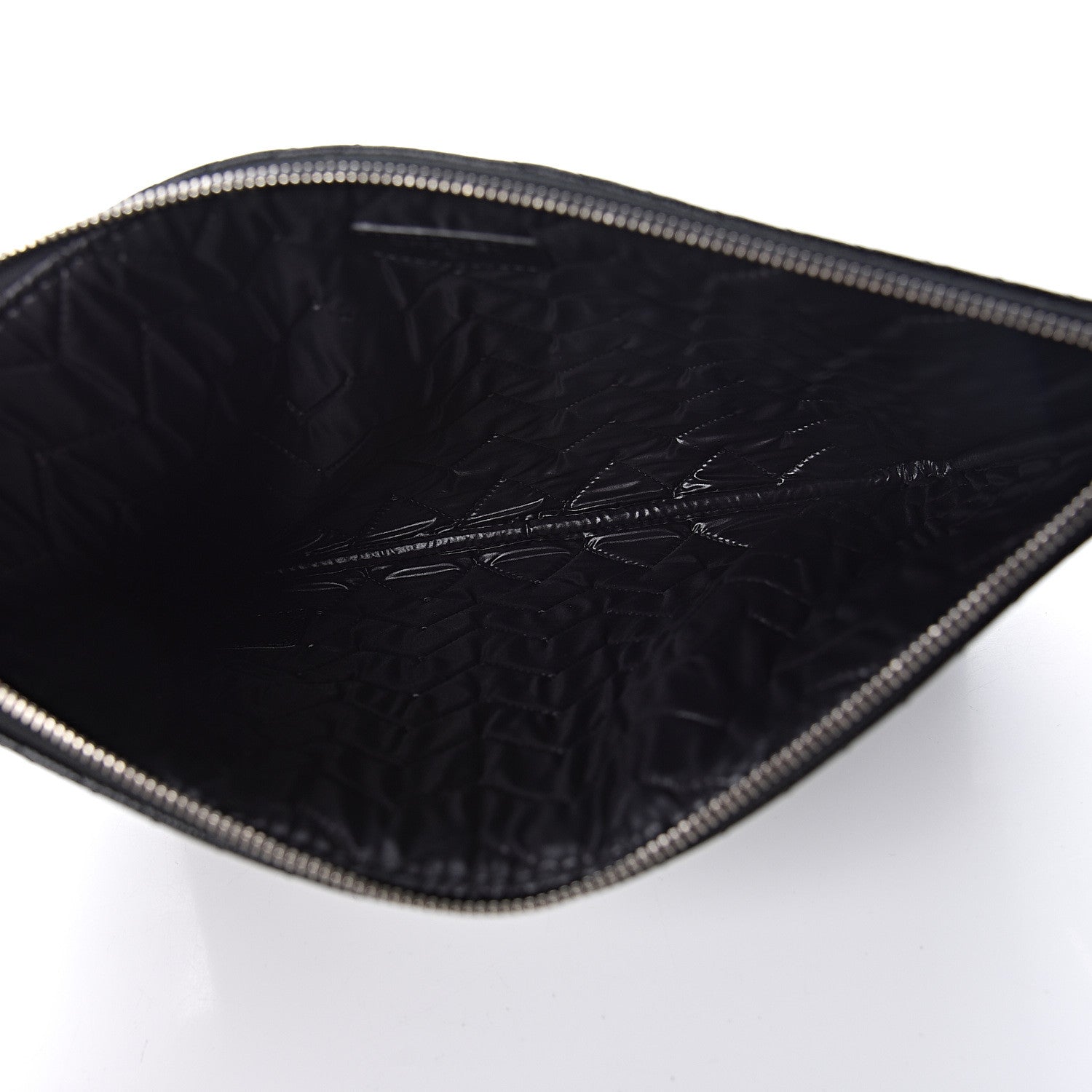Chanel Caviar Chevron Quilted Medium Cosmetic Case Black 6 of 8