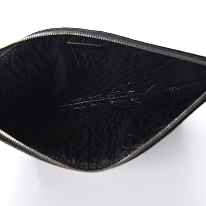 Chanel Caviar Chevron Quilted Medium Cosmetic Case Black 6 of 8