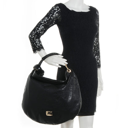 Jimmy Choo Snakeskin Biker Leather Small Sky Flower Hobo Black 2 of 10