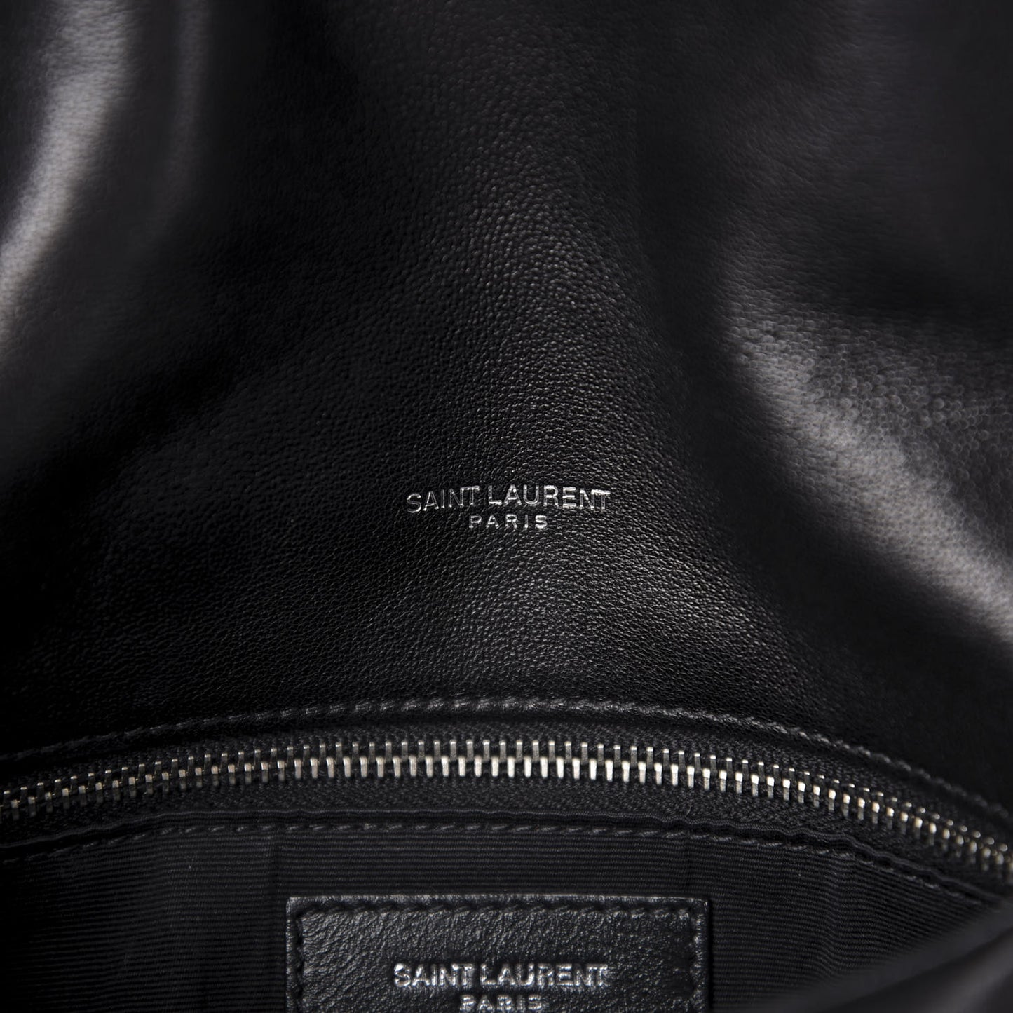 Lambskin Quilted Small Loulou Puffer Monogram Chain Satchel Black