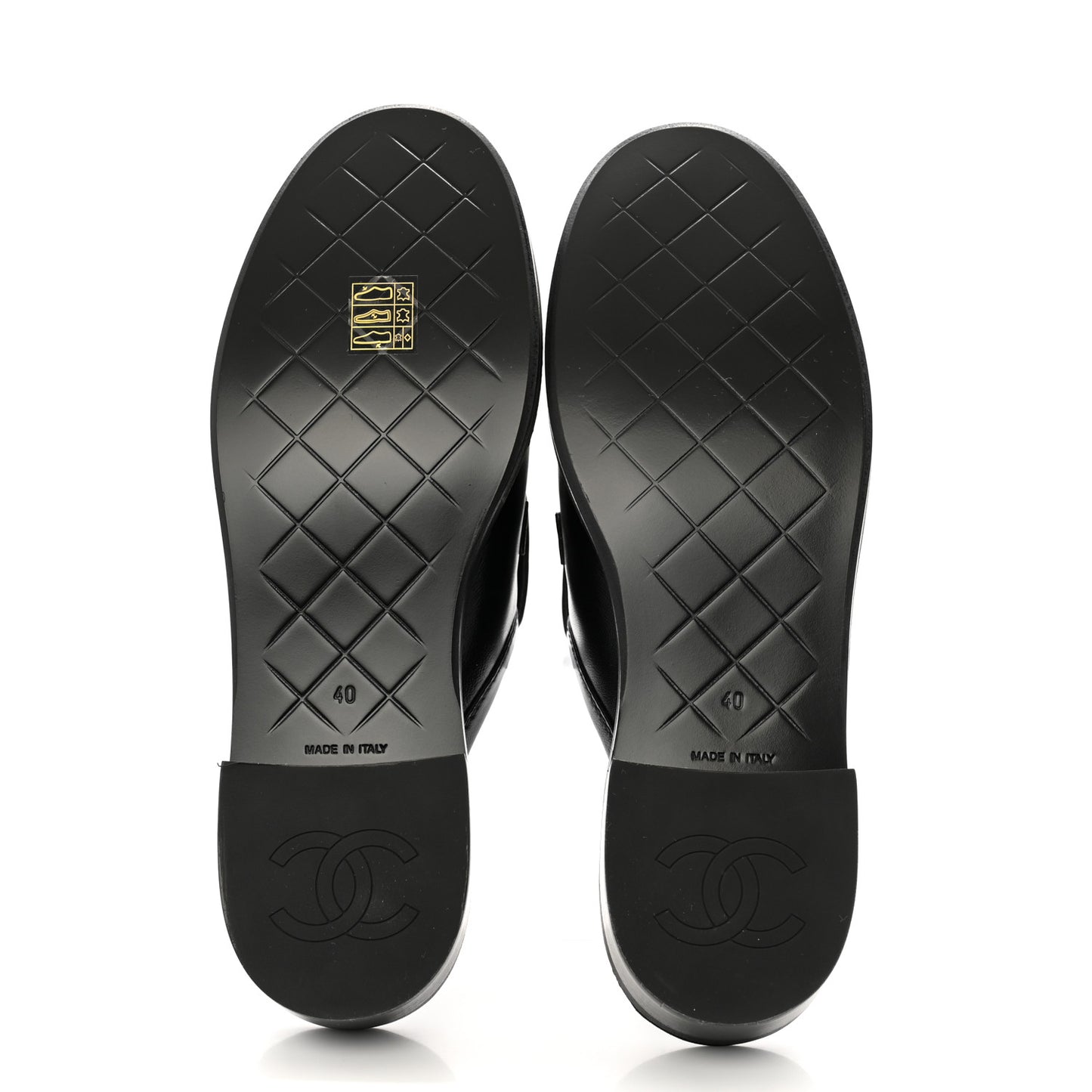 Lambskin Quilted CC Turnlock Mules 40 Black