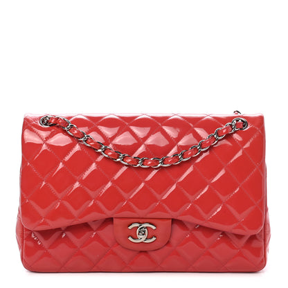 Chanel Patent Quilted Jumbo Double Flap Pink 1 of 10
