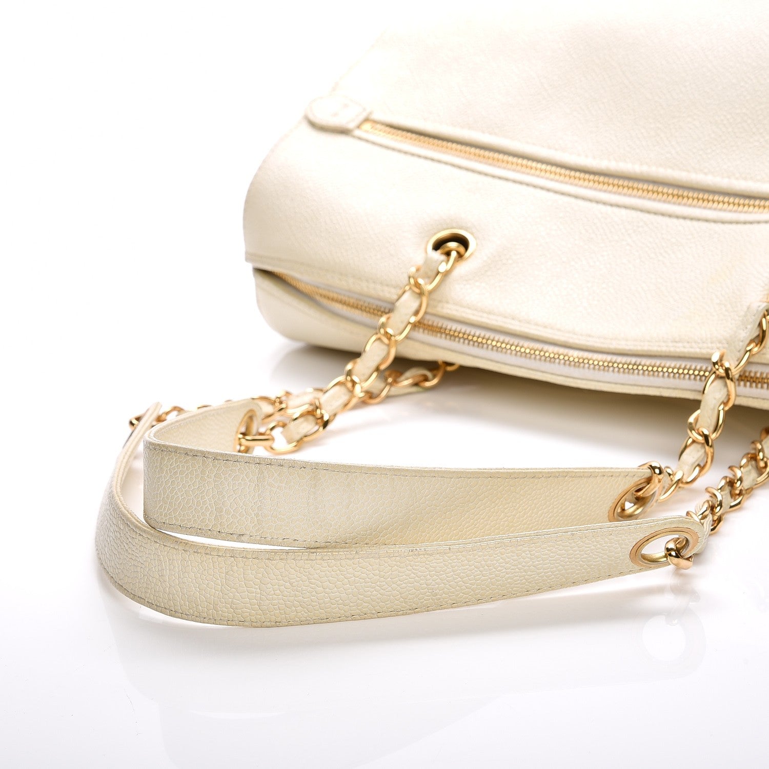 Chanel Caviar Large CC Shoulder Bag Ivory 6 of 21