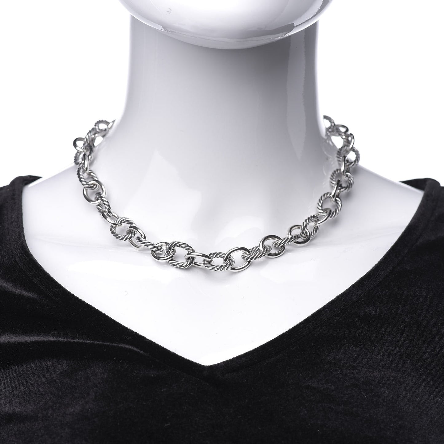 Sterling Silver 12mm Oval Link Necklace