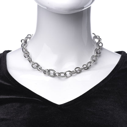 David Yurman Sterling Silver 12mm Oval Link Necklace 2 of 5