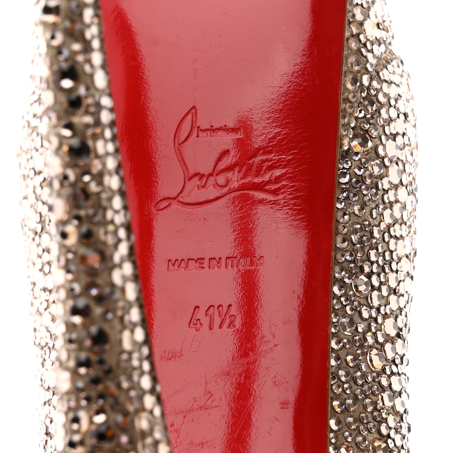 Christian Louboutin Specchio Strass Crystal Lady Peep 150 Pumps 41.5 Rose Gold 7 of 8