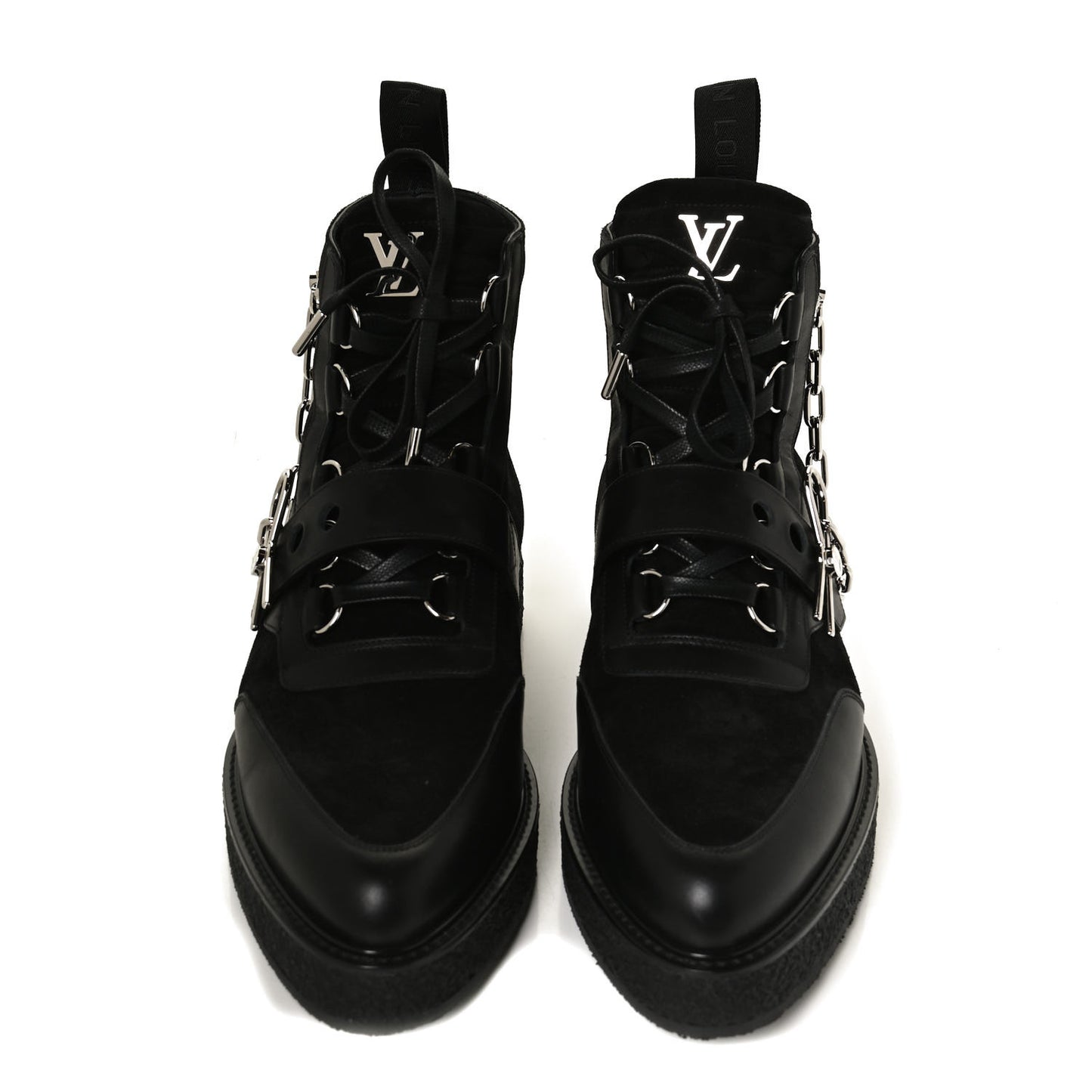 Calfskin Suede Mens Creeper Ankle Boots 9.5 Black