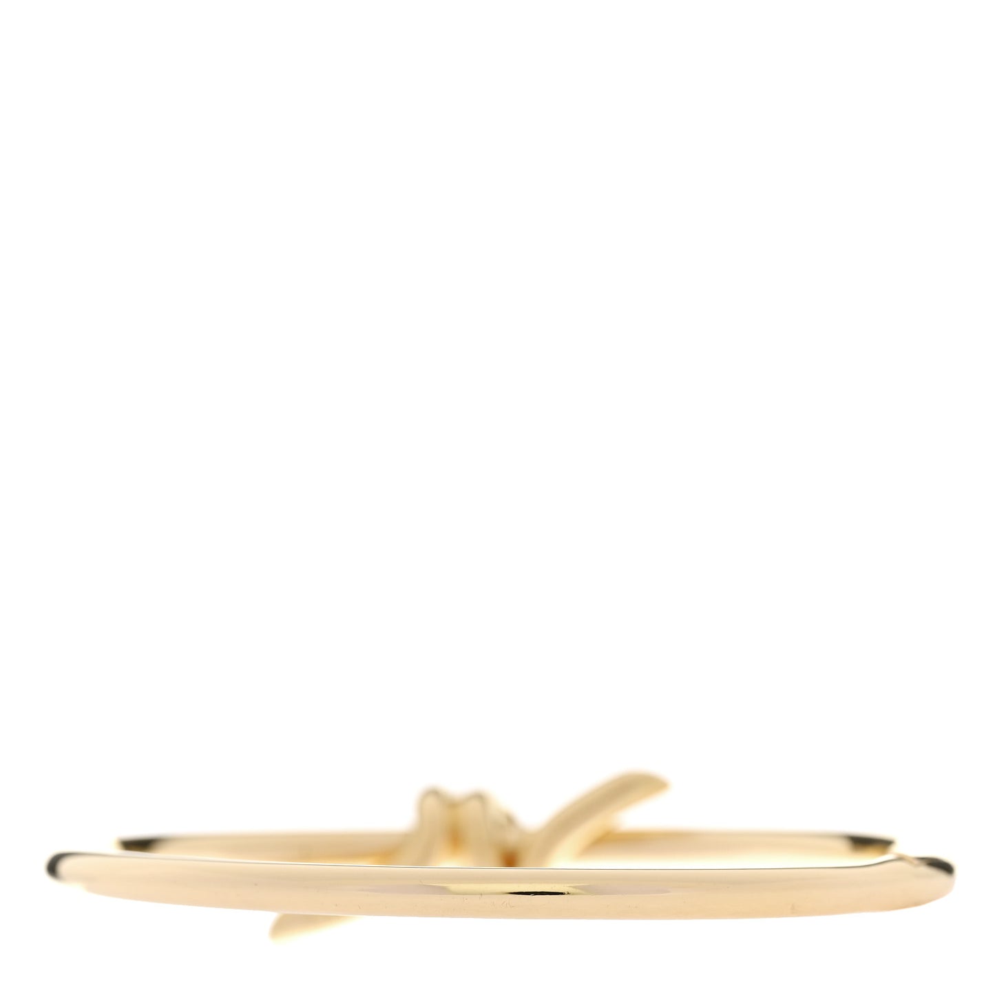 18K Yellow Gold Knot Hinged Bangle Bracelet